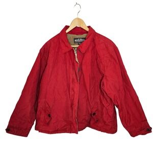 Woolrich Womens Red Quilted Field Jacket Corduroy Trim Plaid Lining XL 4509
